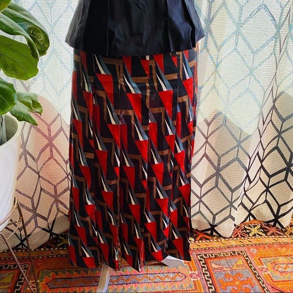 Zara geoprint pleated maxi skirt NWT - Picture 3 of 7